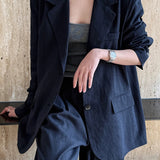 Blazer de traje informal en lino Tencel