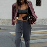 Elegante chaqueta corta de tweed al estilo Chanel