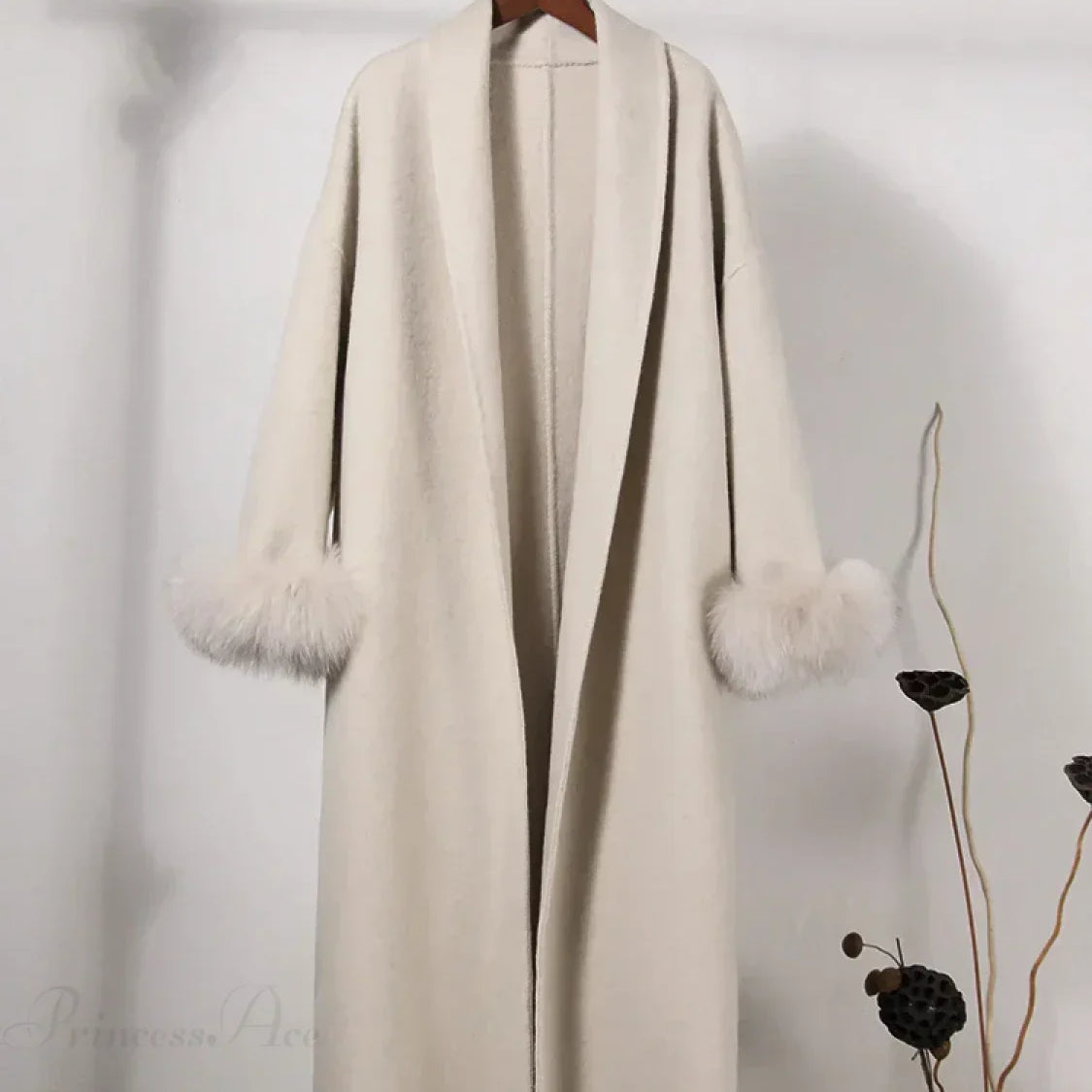 Elegante abrigo de lana marrón
