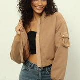 Chaqueta bomber de lana acolchada, elegante y casual