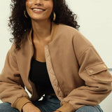 Chaqueta bomber de lana acolchada, elegante y casual