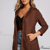 Blazer elegante de ante sintético