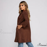 Blazer elegante de ante sintético