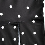 Vestido con abertura y cuello vuelto de lunares