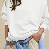 Sudadera minimalista informal de cuello redondo