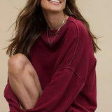 Sudadera minimalista informal de cuello redondo
