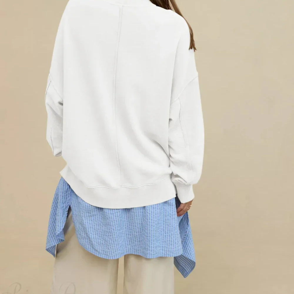 Sudadera minimalista informal de cuello redondo