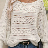 Blusa de crochet calada con hombros descubiertos y mangas murciélago