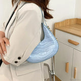 Bolso de hombro sencillo en piel sintética con efecto cocodrilo