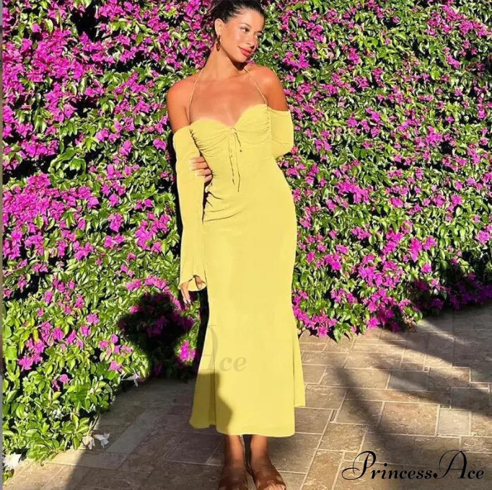 Vestido midi transparente de malla verde criptográfica