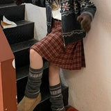 Falda plisada de lana a cuadros