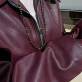 Elegante chaqueta de moto de PU mate
