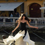 Vestido largo con tirantes de colores