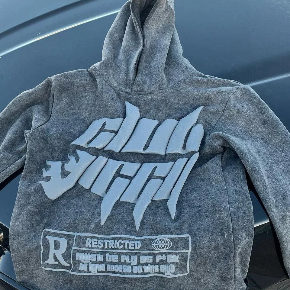 Sudadera con capucha y estampado gráfico de gran tamaño