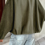 Chaqueta de aviador con cuello con muescas de efecto ante