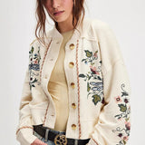 Cárdigan con bordado floral