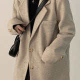 Blazer largo extragrande en mezcla de lana