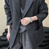 Blazer de corte relajado en mezcla de lana