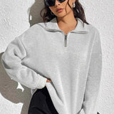 Sudadera casual con media cremallera
