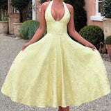 Vestido de noche jacquard con espalda abierta y escote en pico