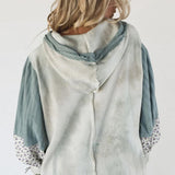 Sudadera con capucha de punto con patchwork floral