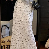 Falda de encaje floral de cintura alta y sirena de talla grande