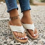 Sandalias de mujer - Estilo chancla - Tira ancha cómoda - Suela plana informal