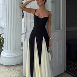 Vestido largo con tirantes de colores