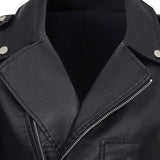 Chaqueta corta de piel sintética con cremallera