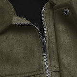 Chaqueta de aviador con cuello con muescas de efecto ante