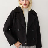 Chaqueta oversize con solapas en mezcla de lana