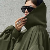 Gabardina verde retro única, extragrande y ajustada, de dos piezas