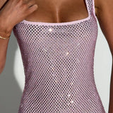 Vestido de noche ajustado con lentejuelas y pedrería
