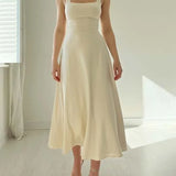 Vestido de algodón de tirantes anchos - Cómodo, elegante y transpirable