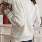 Blusa de manga larga con inserciones de encaje