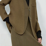 Blazer de un solo pecho con cuello en V