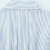 Conjunto de camisa de manga larga a rayas y minifalda de cintura alta con lazo delantero