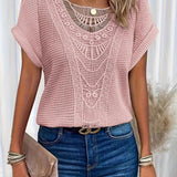 Top de mujer - Corte holgado - Elegante detalle de encaje - Tejido texturizado transpirable