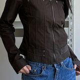 Chaqueta utilitaria sencilla con cremallera