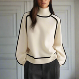 Suéter de cuello alto de lujo acogedor, elegante, suave y chic para mujer.