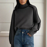 Suéter de cuello alto de lujo acogedor, elegante, suave y chic para mujer.