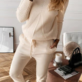 Conjunto de jogging para mujer – Corte holgado – Punto acanalado – Cintura elástica