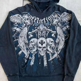 Sudadera con capucha de gran tamaño con estampado de calavera oscura