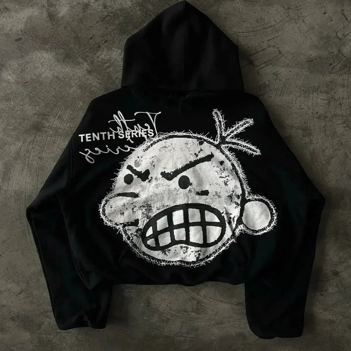 Sudadera con capucha y cremallera vintage oscura
