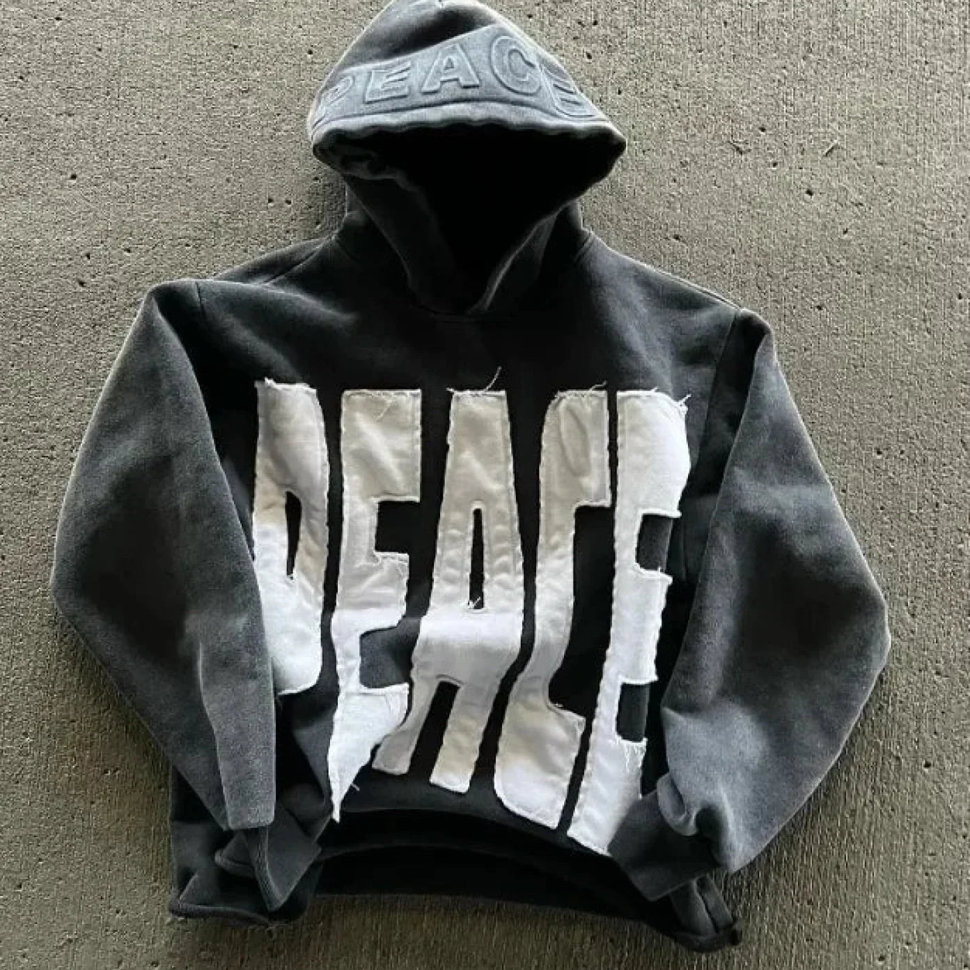 Sudadera con capucha y cremallera vintage oscura