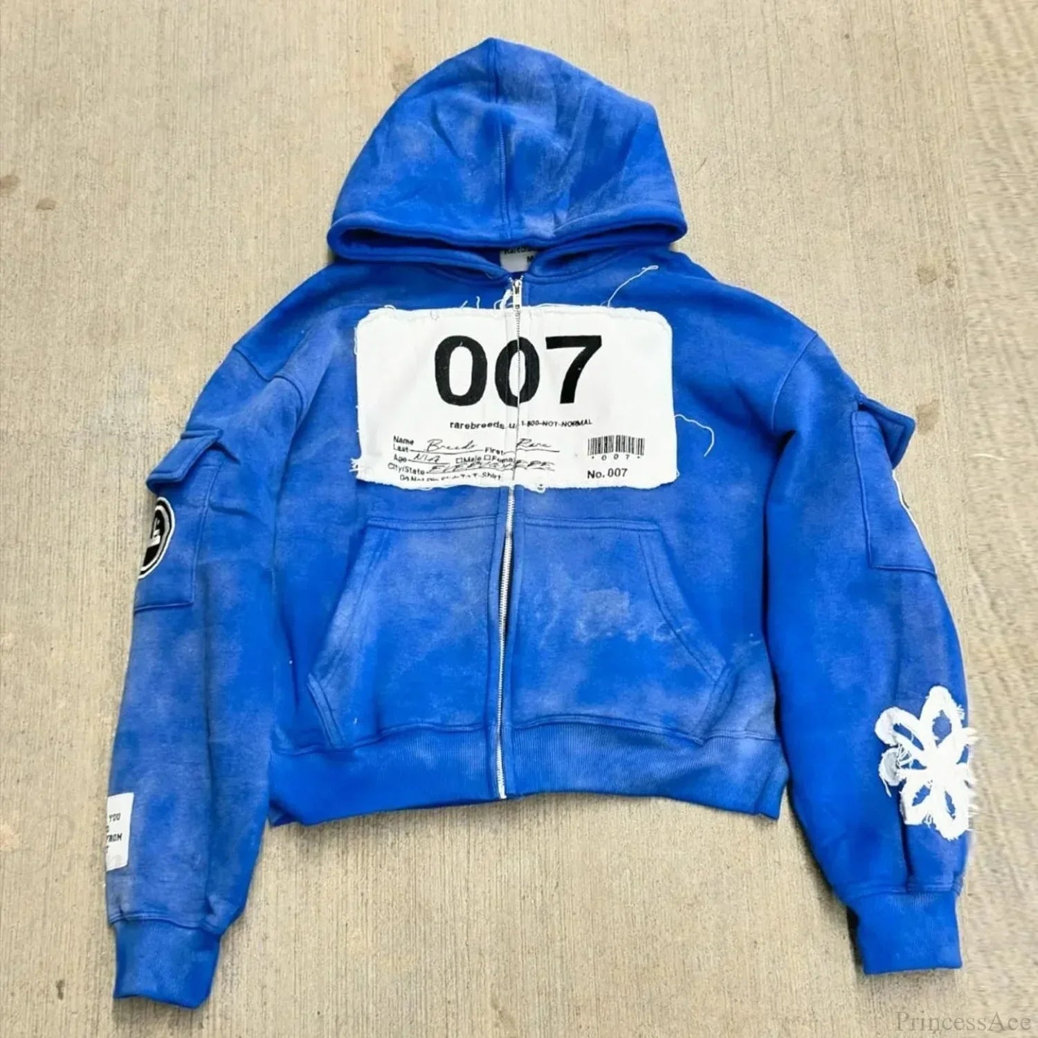 Sudadera con capucha y cremallera vintage oscura