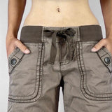 Vaqueros bootcut de tiro bajo con múltiples bolsillos