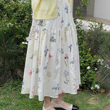 Falda midi plisada de corte A con estampado floral vintage