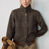chaqueta vintage a cuadros de gran tamaño