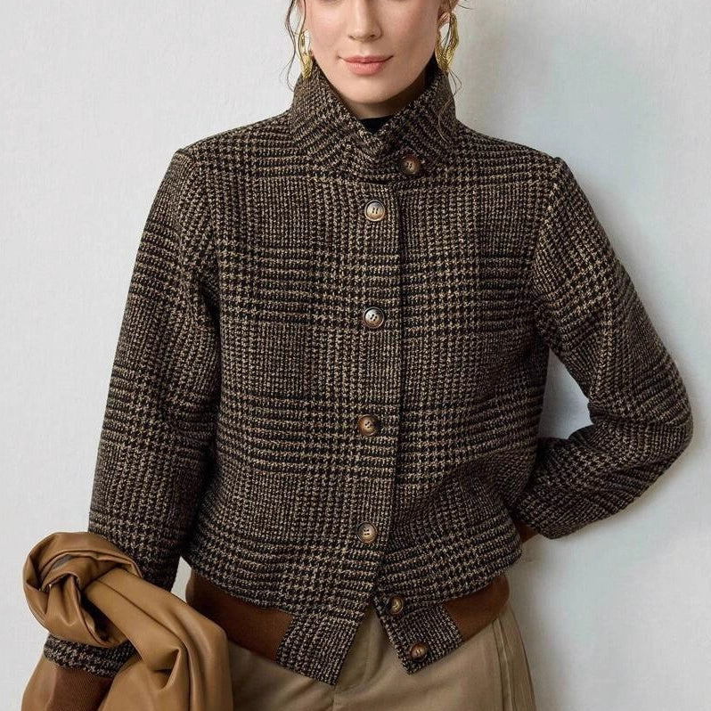 chaqueta vintage a cuadros de gran tamaño
